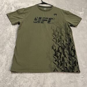 Venum UFC Shirt Mens Large Green Training Gym MMA Tee Short Sleeve Performance